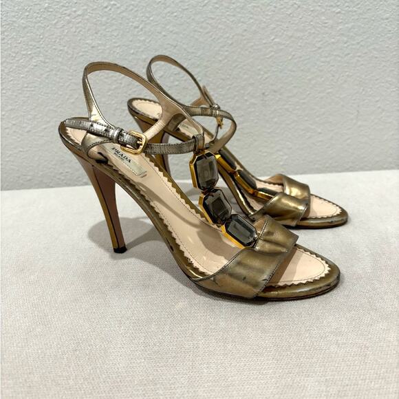 Prada Jeweled t strap heels size 38 - Picture 1 of 8